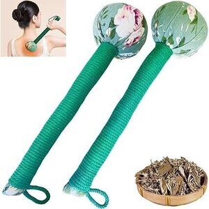 2Pcs Long Size Lymphatic Drainage Hammer,Manual Body Massage Hammer, Wormwood
